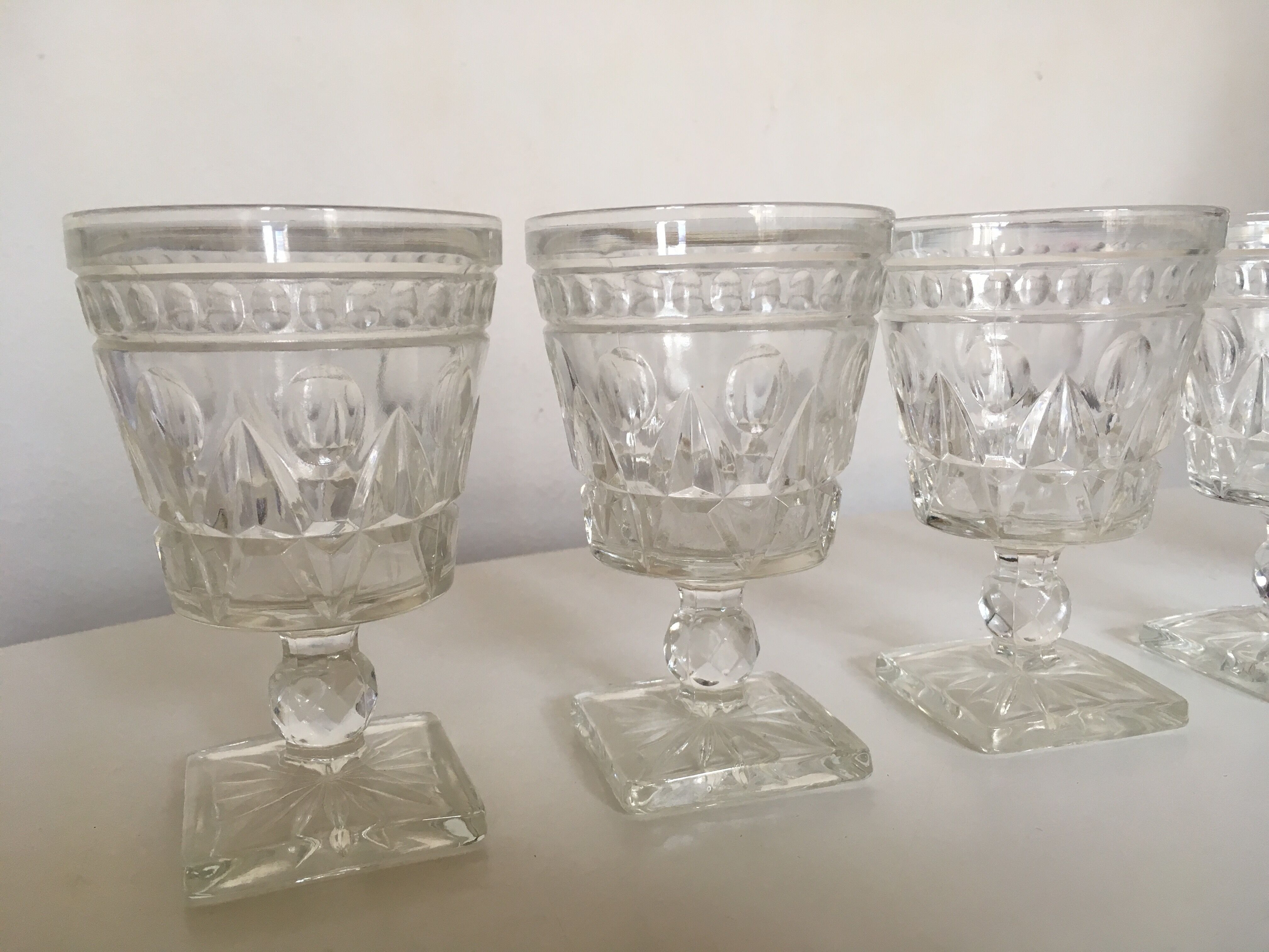5 glass depression glass series USA molded glass