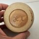 Glazed ceramic ball vase soliflore signed JL