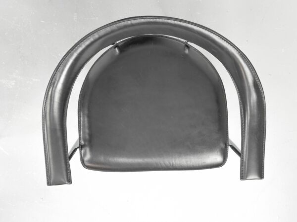 Chaises P40 en chrome et cuir, conçues par Vegni & Gualtierotti pour Fasem,