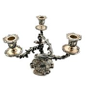 Paire de chandelier rococo, métal argenté