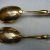 Filled silver salad serving cutlery, minerva hallmark