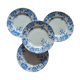Set of 4 blue flower plates