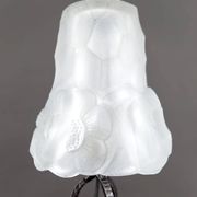 Art Deco Wrought Iron Lamp, Floral Tulip signed Degué, France, c. 1930