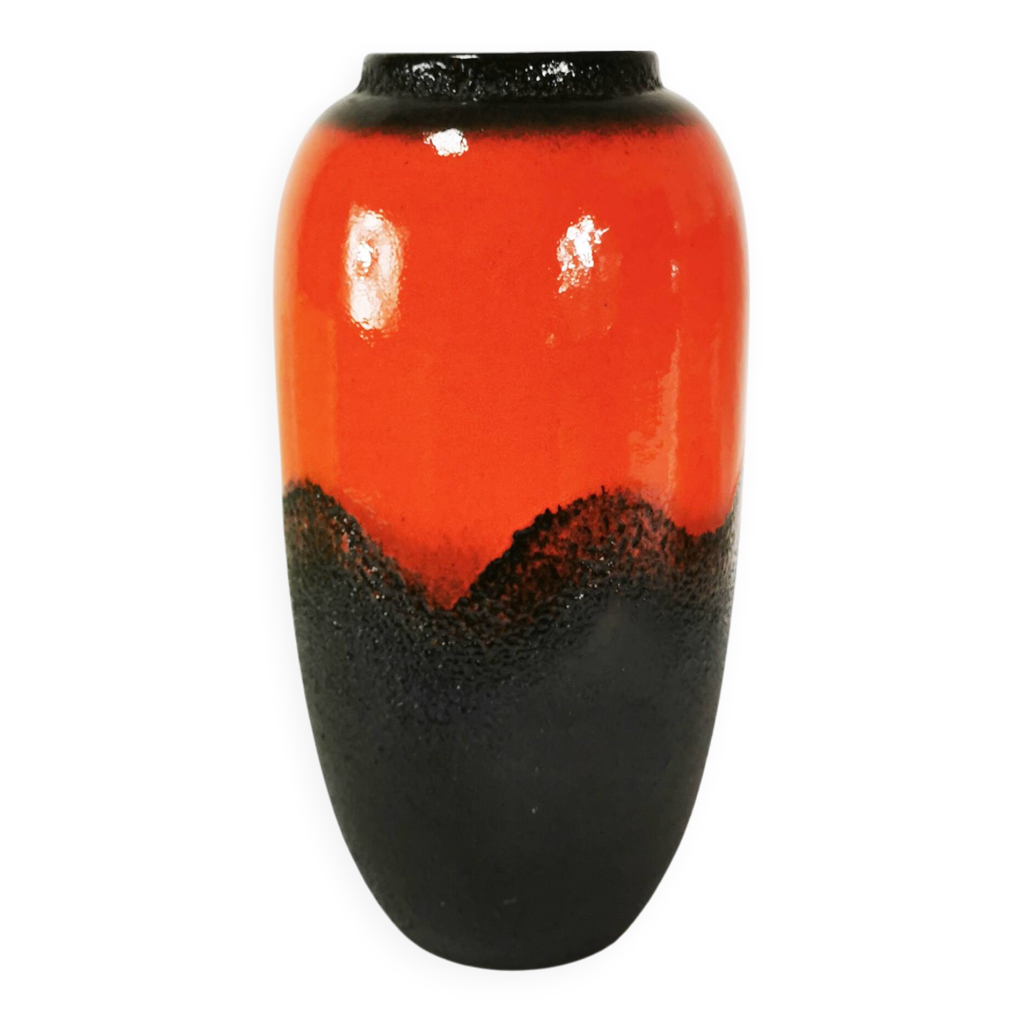Large Scheurich ceramic vase, Fat Lava, Germany 1960s