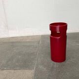 Red German umbrella stand in mid-century modern space style, 1960s.