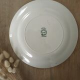 Pair of green floral plates