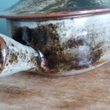 Covered fondue pot signed Atch, Chantal and Thierry Robert