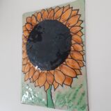 Plaque émail tournesol