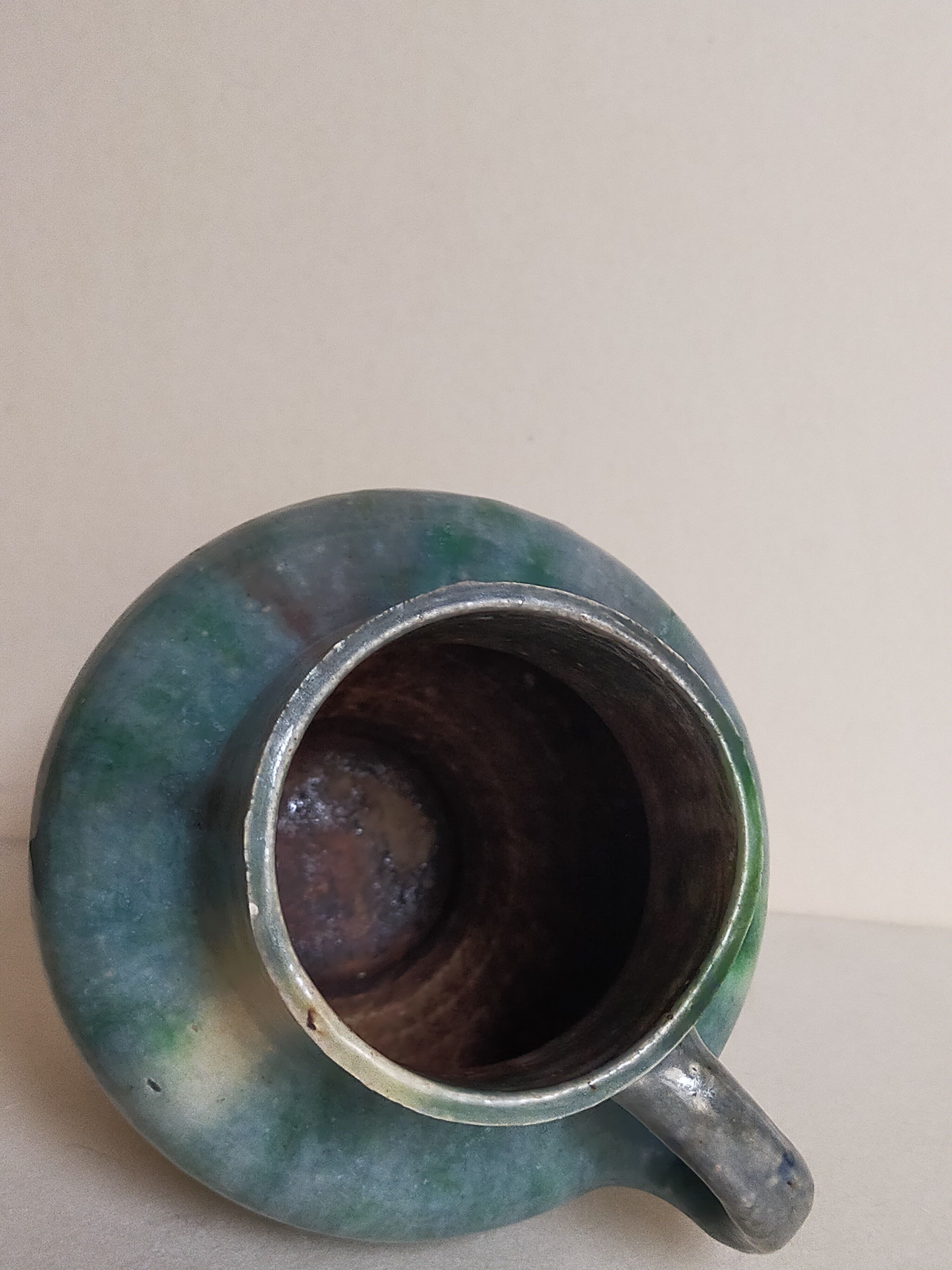 Ancient pottery with blue enamel 19th century