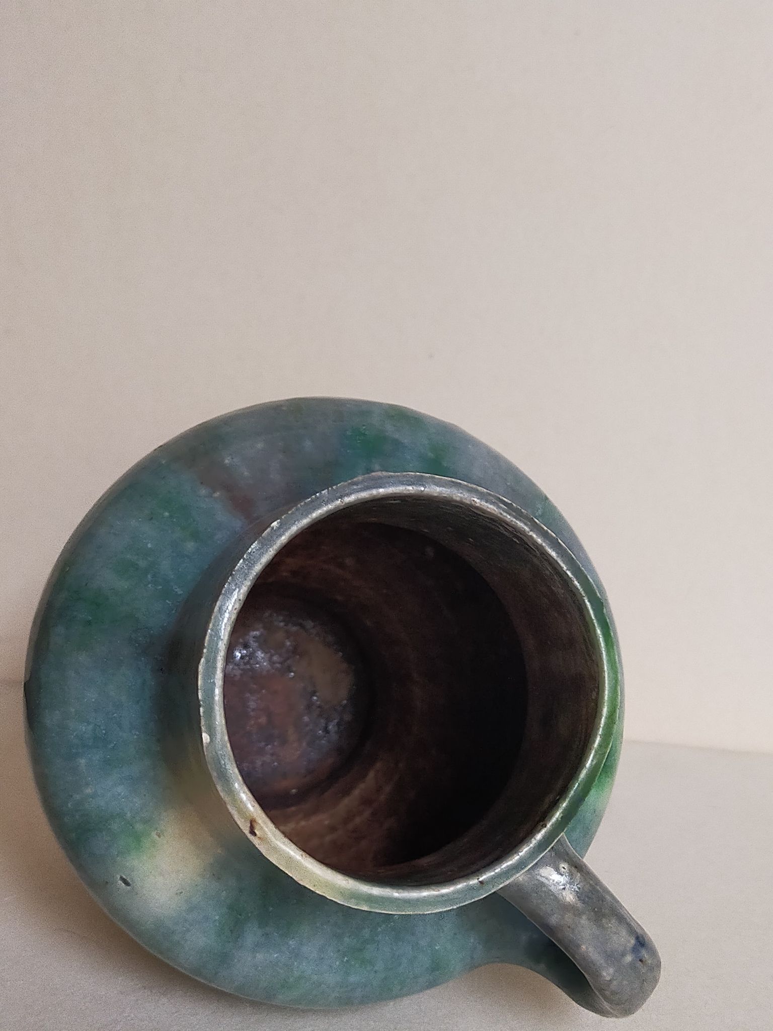 Ancient pottery with blue enamel 19th century