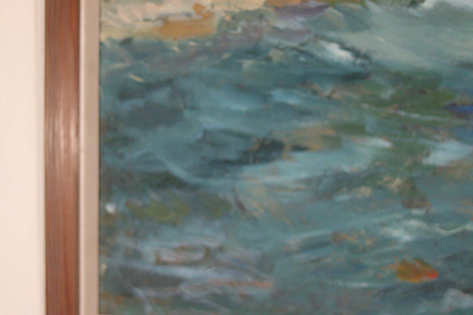 Original Mid Century Swedish Oil on Panel – “Seashore” by LV 1962 – Signed