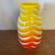 Vintage Pop Art Ceramic Vase, Yellow, Orange, Red, Made in Italy, 1970s