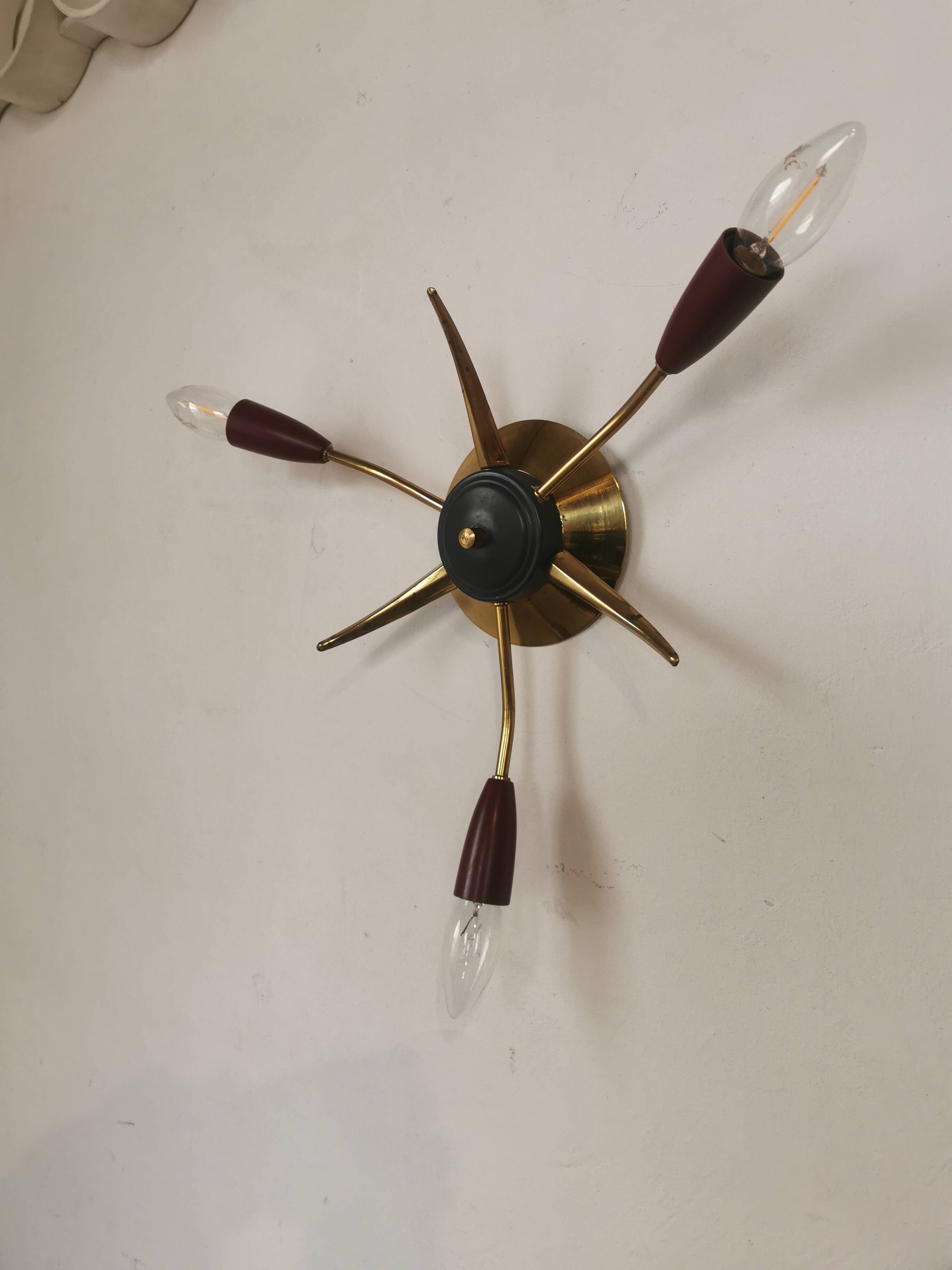 Brass Sputnik ceiling or wall light