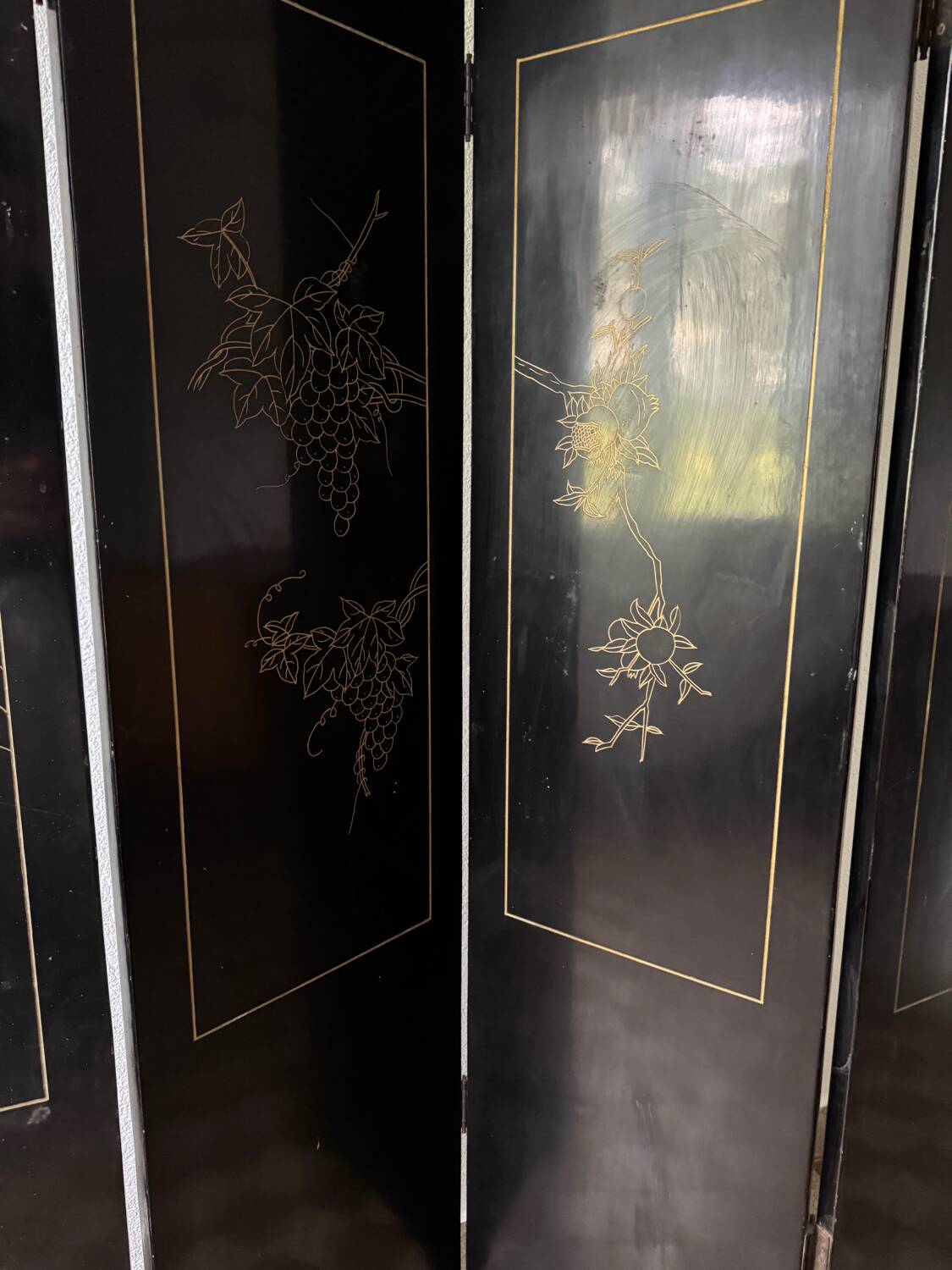 Antique Chinese lacquer screen