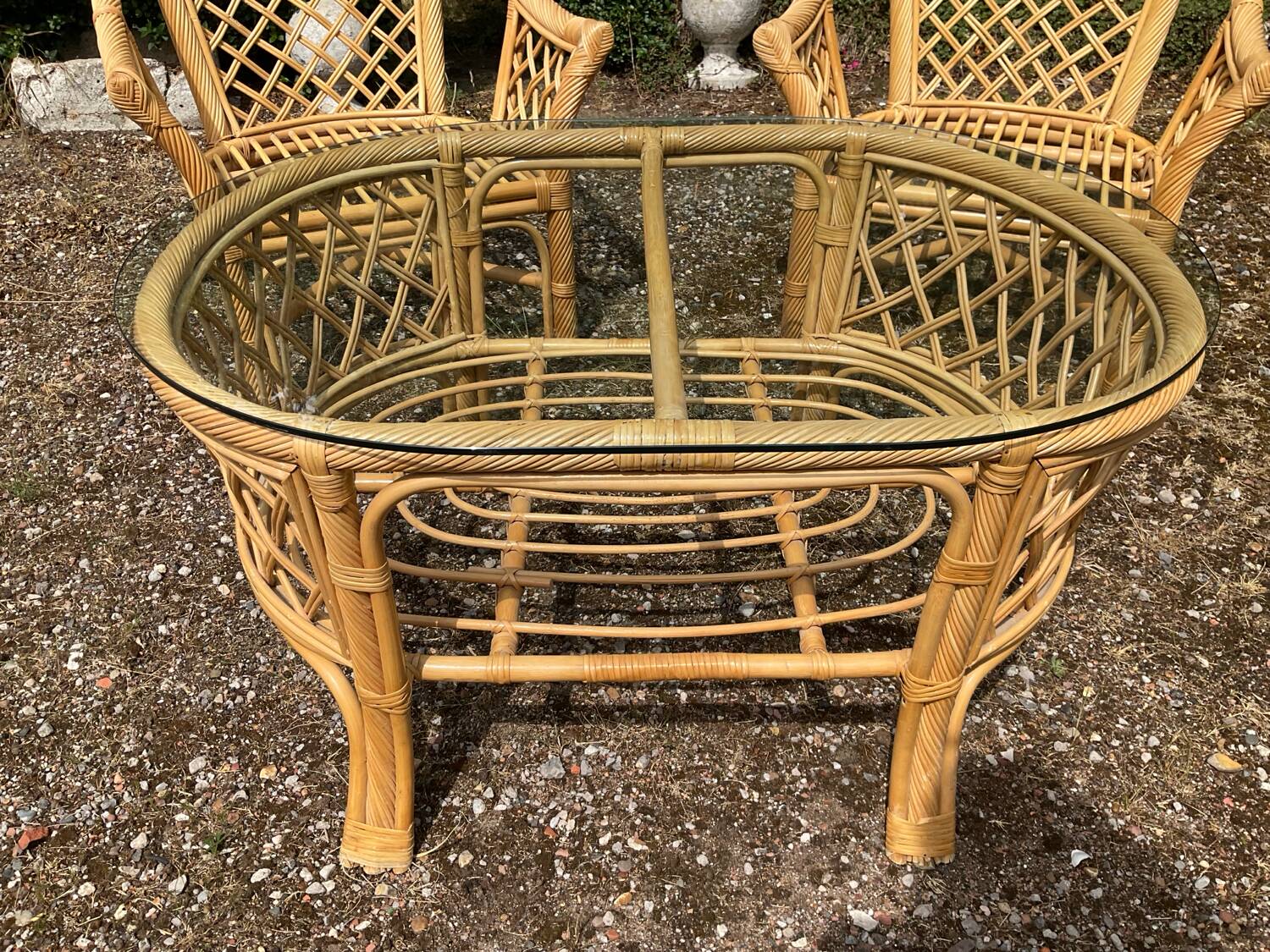 70s rattan lounge