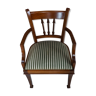Bridge armchair in wood and velvet