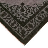 Hand-knotted carved anatolian 1970s 173 cm x 244 cm black carpet