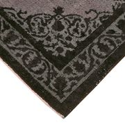 Hand-knotted carved anatolian 1970s 173 cm x 244 cm black carpet