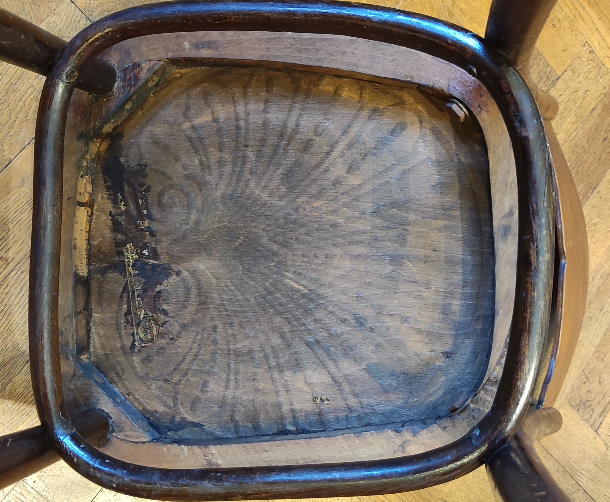 Old chair stamped Jacob and Josef Kohn