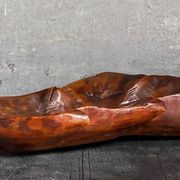 Coupe feuille en bois massif sculptée XXL ancienne