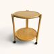 Vintage round dessert trolley on wheels by Jens Quistgaard, 1970s.