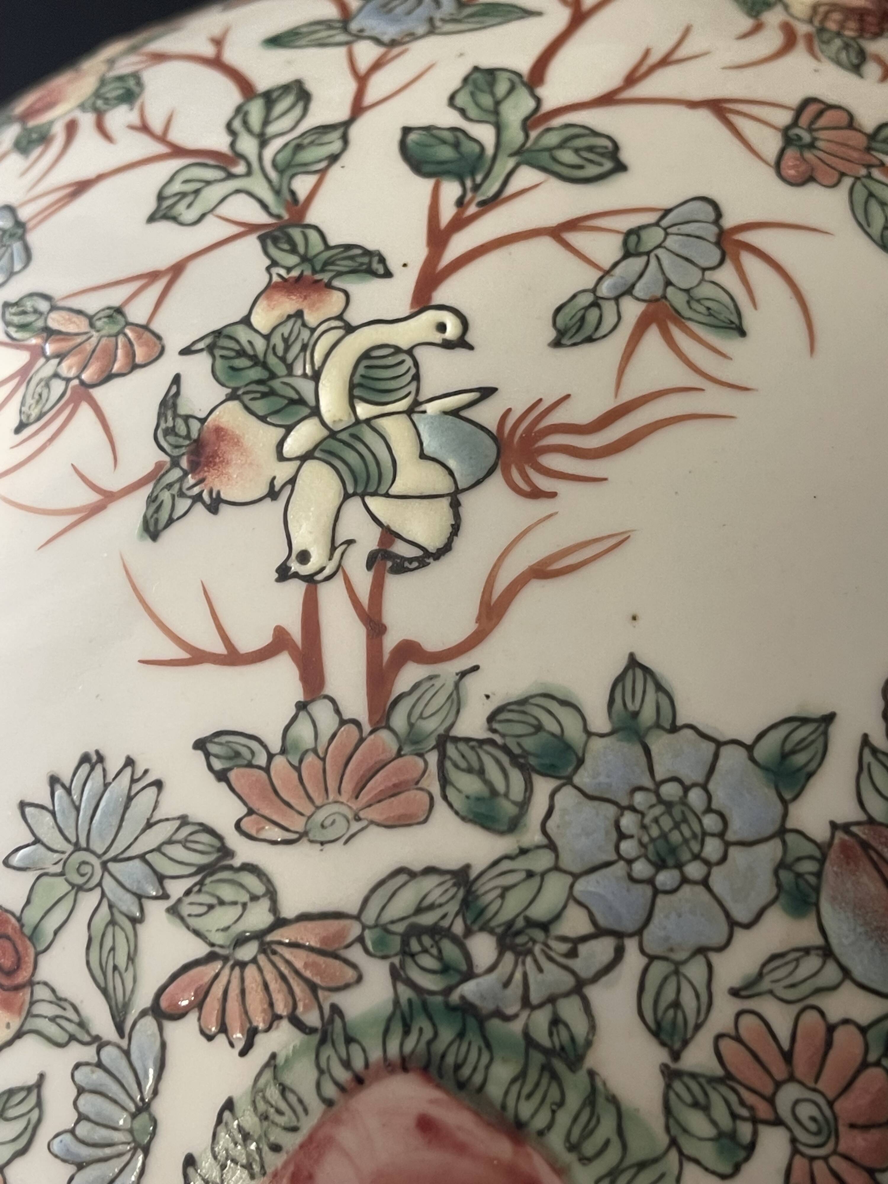 Covered porcelain jar from Canton China