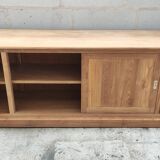 Large four-door row of industrial furniture in raw wood design