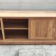 Large four-door row of industrial furniture in raw wood design