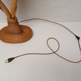 Lampadaire  bambou et rotin   2 feux années 60