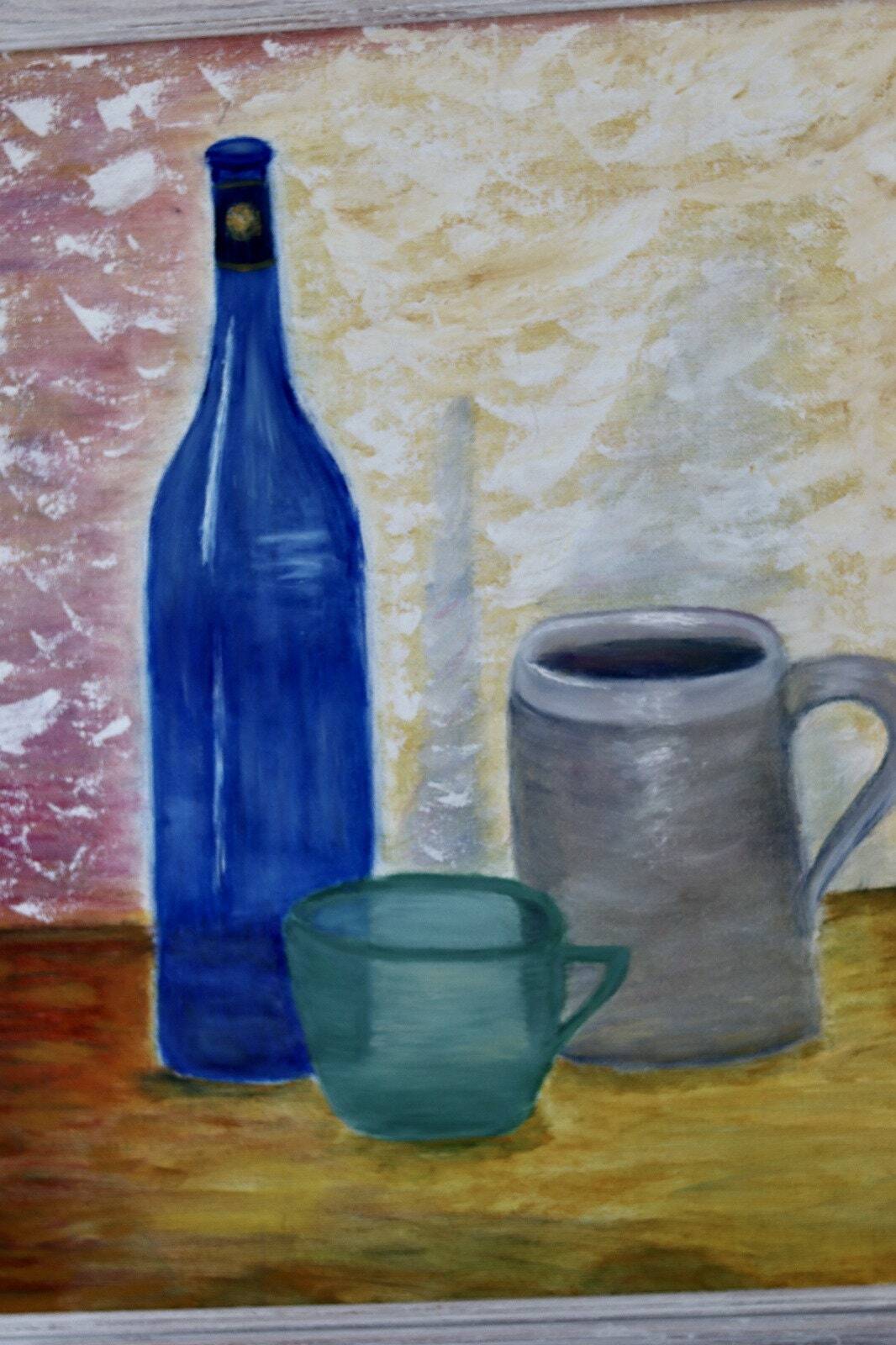 Swedish Mid-Century Oil on Canvas " Still life" Vintage and Framed