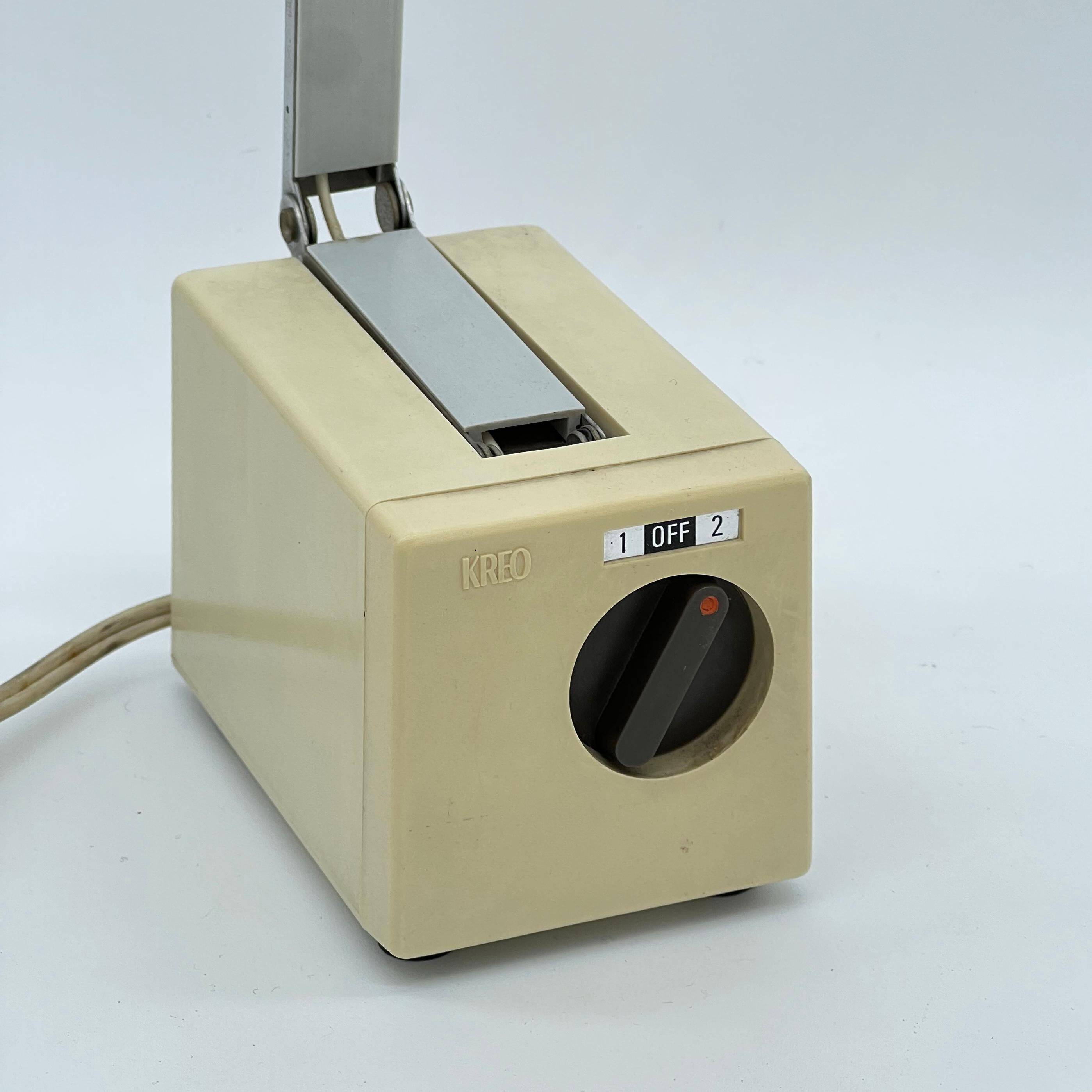 Vintage Telescopic Table Lamp Kreo Lite Model Na 270, in White Plastic and Metal