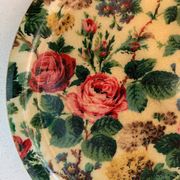 Vintage fiberglass tray 60's mtif floral roses