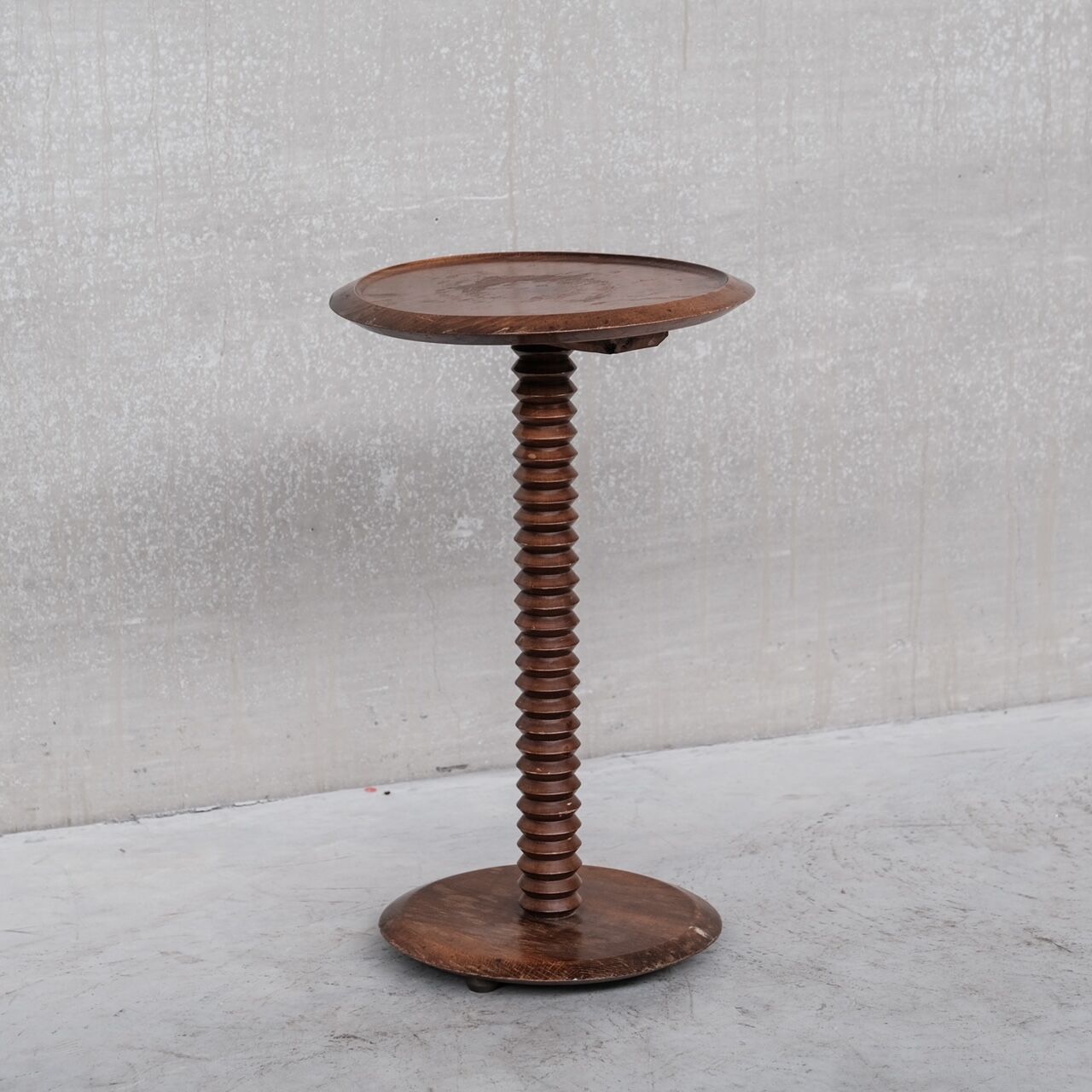 Turned mid-century wooden side table