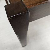 Teak coffee table with smoked glass 1970"