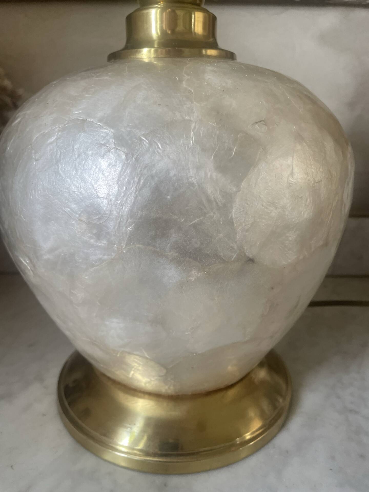 Capiz shell lamp and vintage brass