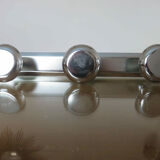 Coat rack in chromed metal, 3 hooks 70s