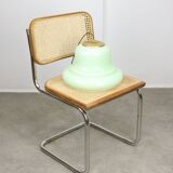 Mid-Century Italian Brass and Green Glass Pendant Lamp, 1960s