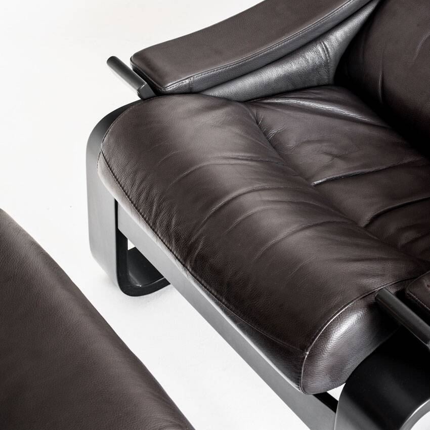 Kroken armchair + pouf designed by Ake Fribytter, published by Roche Bobois. France, 2000s.