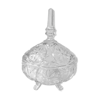 Art Deco - style bonboniere made of lead crystal glass, vintage from the 1940s