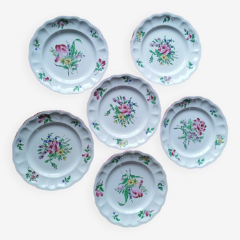 Set de 6 assiettes plates Lunéville Keller et Guérin