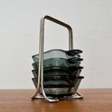 Stackable German ashtrays from the mid-century by Wilhelm Wagenfeld for WMF, 1960s, set of 5.