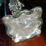 Pair of mercurized glass candle holders