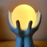 80s enameled ceramic hand lamp