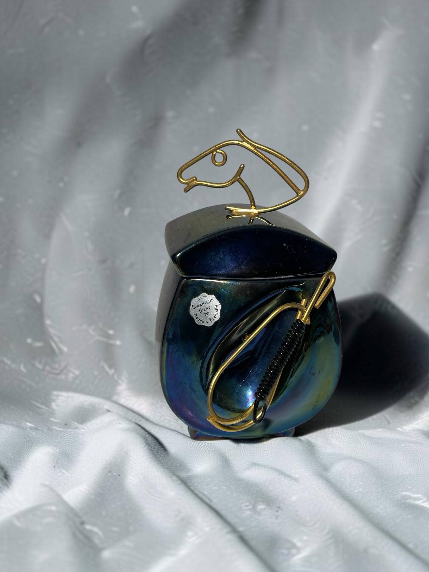 Vintage denicotea france tobacco pot pipe holder – iris art ceramics
