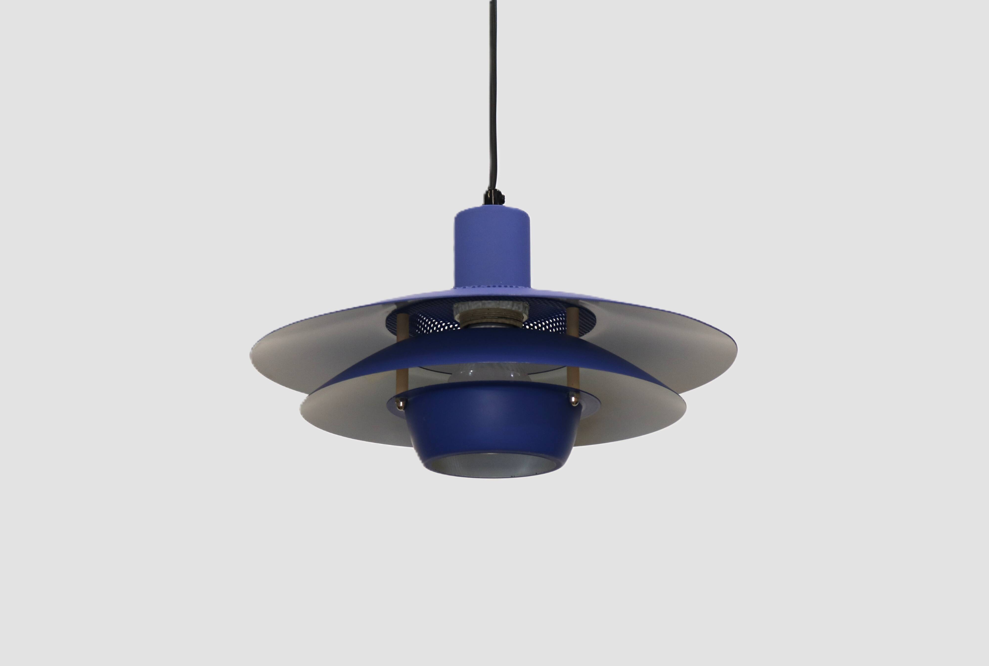 Blue coloured top design lamp by Jeka Metaltryk - Model Viola type 3013-P -