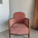 Armchair art deco pink velvet trim