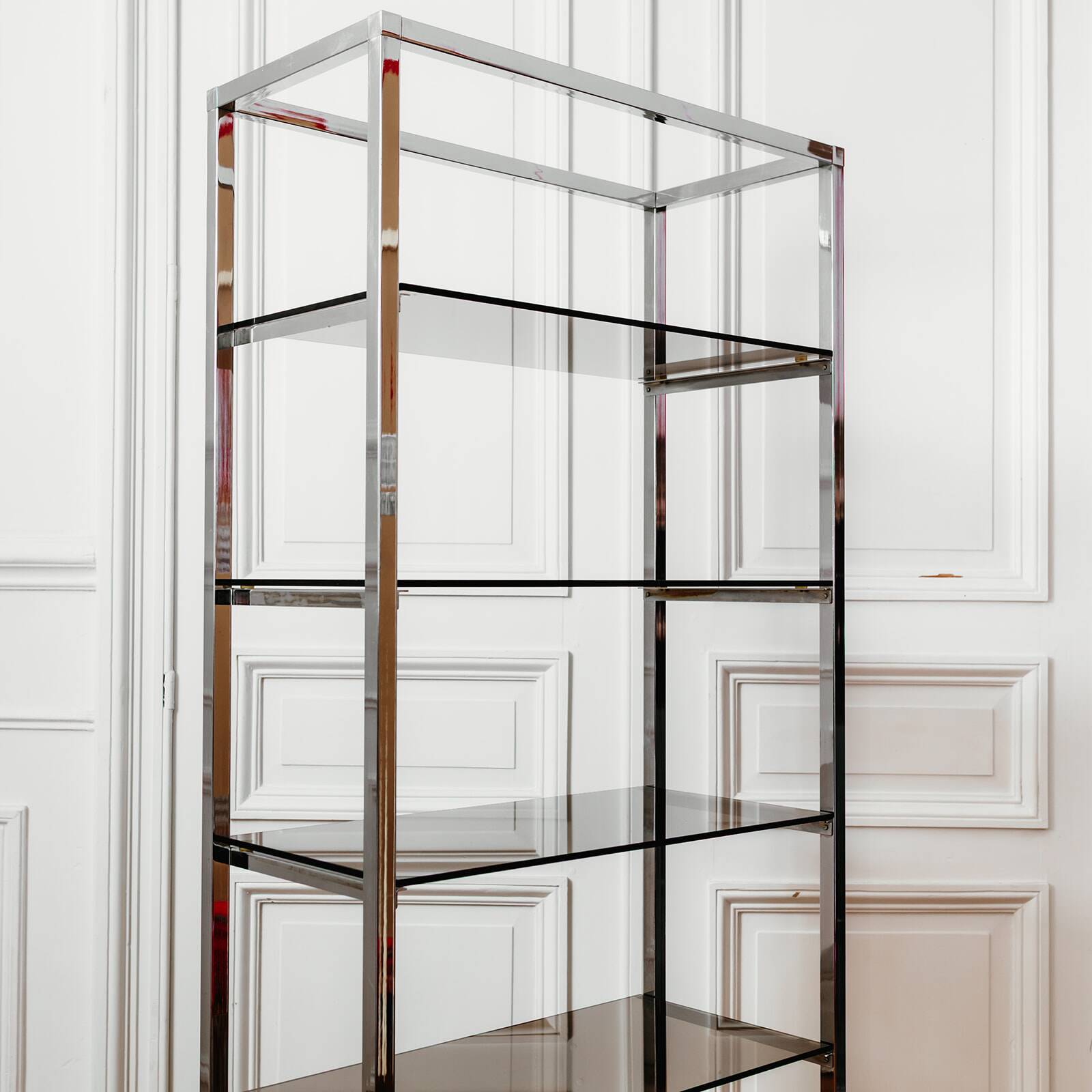 Vintage 1970s chrome shelf