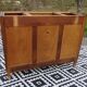 Art Deco sideboard in light walnut, grey/white marble