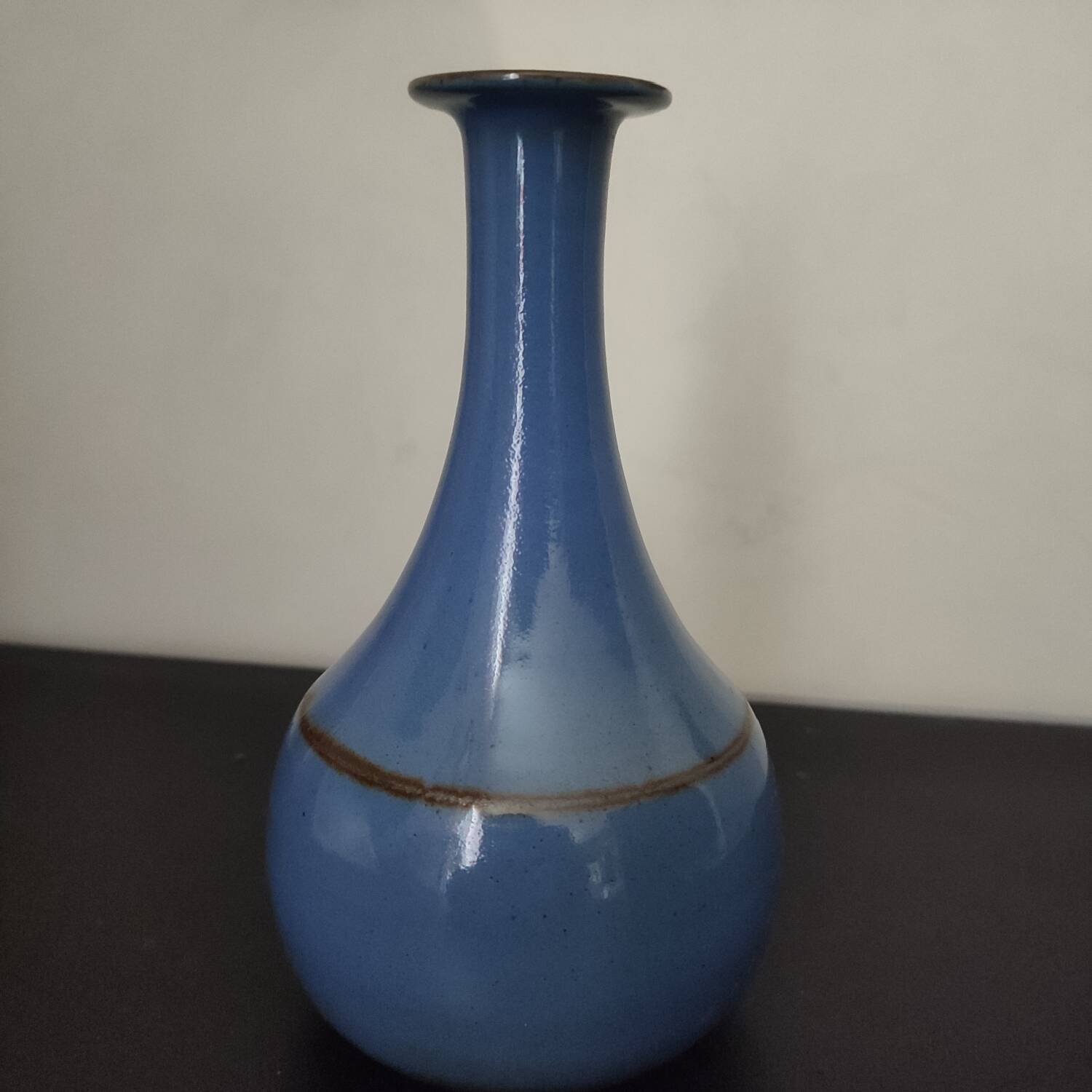 Blue ceramic soliflore vase