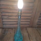 Bedside desk lamp base molded glass bluish bubble dp 0922200